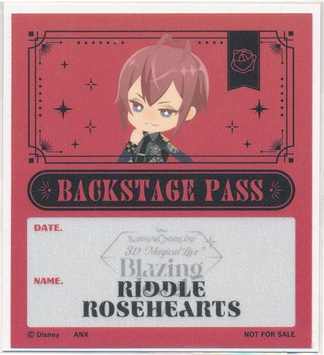 Disney TWISTED-WONDERLAND 3D Magical Live -Blazing Jewel- 購入特典 バックステージパス風ステッカー リドル・ローズハート