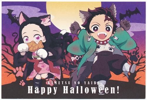 鬼滅の刃 カフェ ハロウィン2019 アクリルチャーム(A)&缶バッジ(A) 鬼滅の刃 カフェ ハロウィン2019 アクリルチャーム(A)&缶バッジ