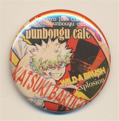 僕のヒーローアカデミア×文房具カフェ コラボカフェ 2018 Vintage American Stationery Motif 57mm缶バッジ 爆豪勝己
