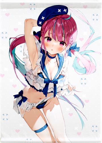 ホロライブ 水着あくあB2タペストリー 湊あくあ [がおう][まかろん大帝]