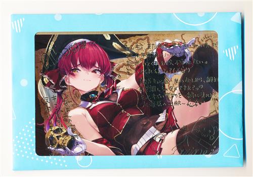 【未開封】ホロライブ 誕生日記念2023 箔押し複製サイン&メッセージ入りポストカード 宝鐘マリン