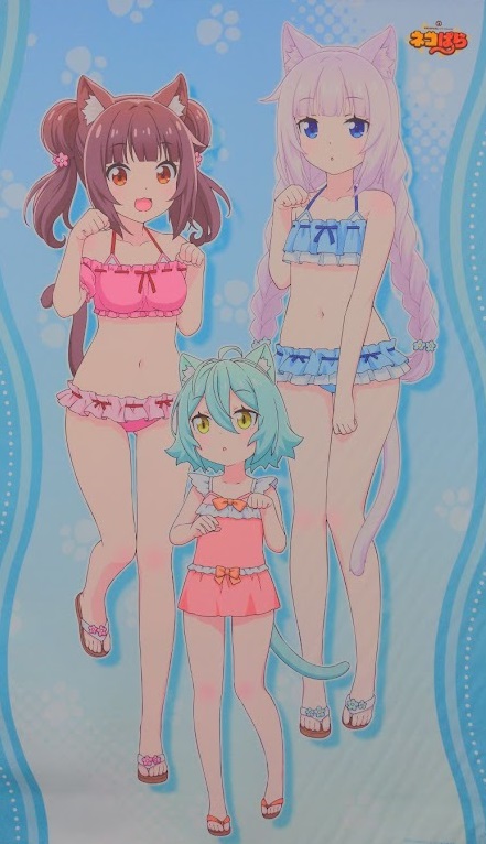 【激レア】ネコぱら 描き下ろし カーテン（ショコラ＆バニラ/セーラー水着） curtain_nekopara01_heya-