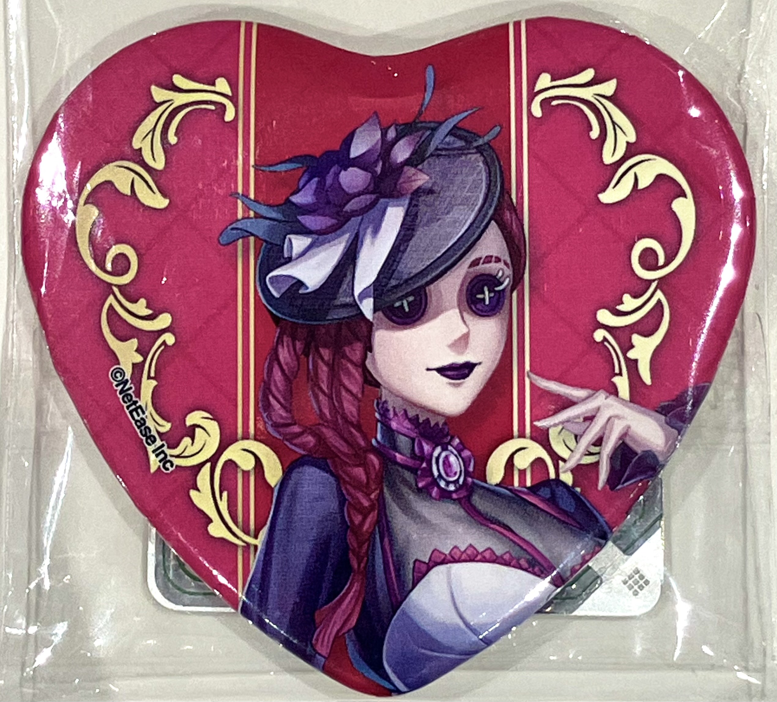 第五人格 フィオナ アカデミーカフェ ハート型缶バッジ Identity V 第五人格×SWEETS PARADISE Academy Cafe