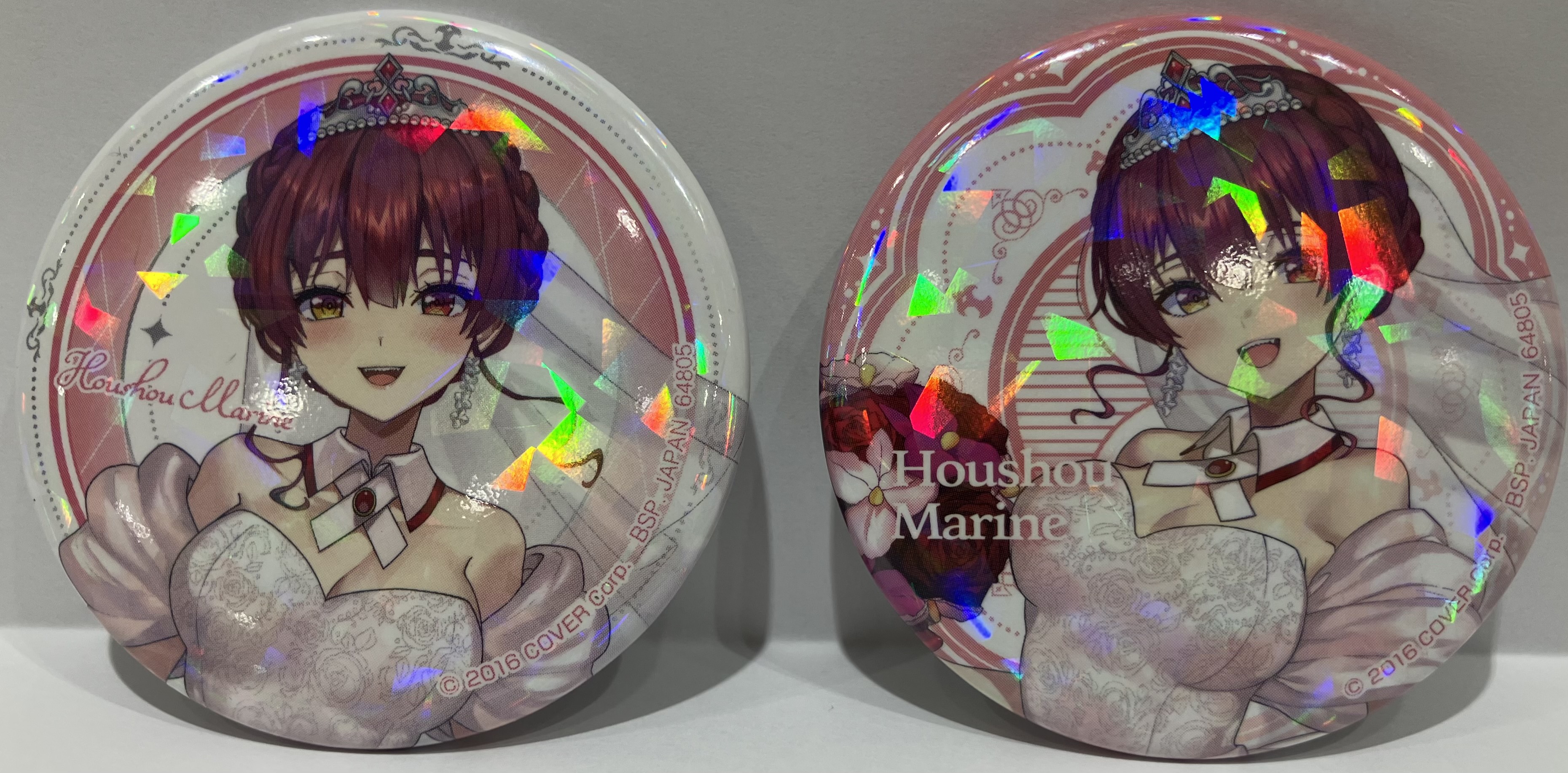 一番くじ ホロライブ ～Wedding Style～ 缶バッジ賞 缶バッジセット 宝鐘マリン ホログラム仕様