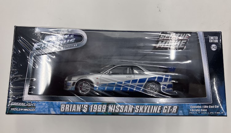ワイルド・スピード X2 1999 Nissan Skyline GT-R (シルバーwithブルーストライプ) 【フィギュア】[グリーンライト]