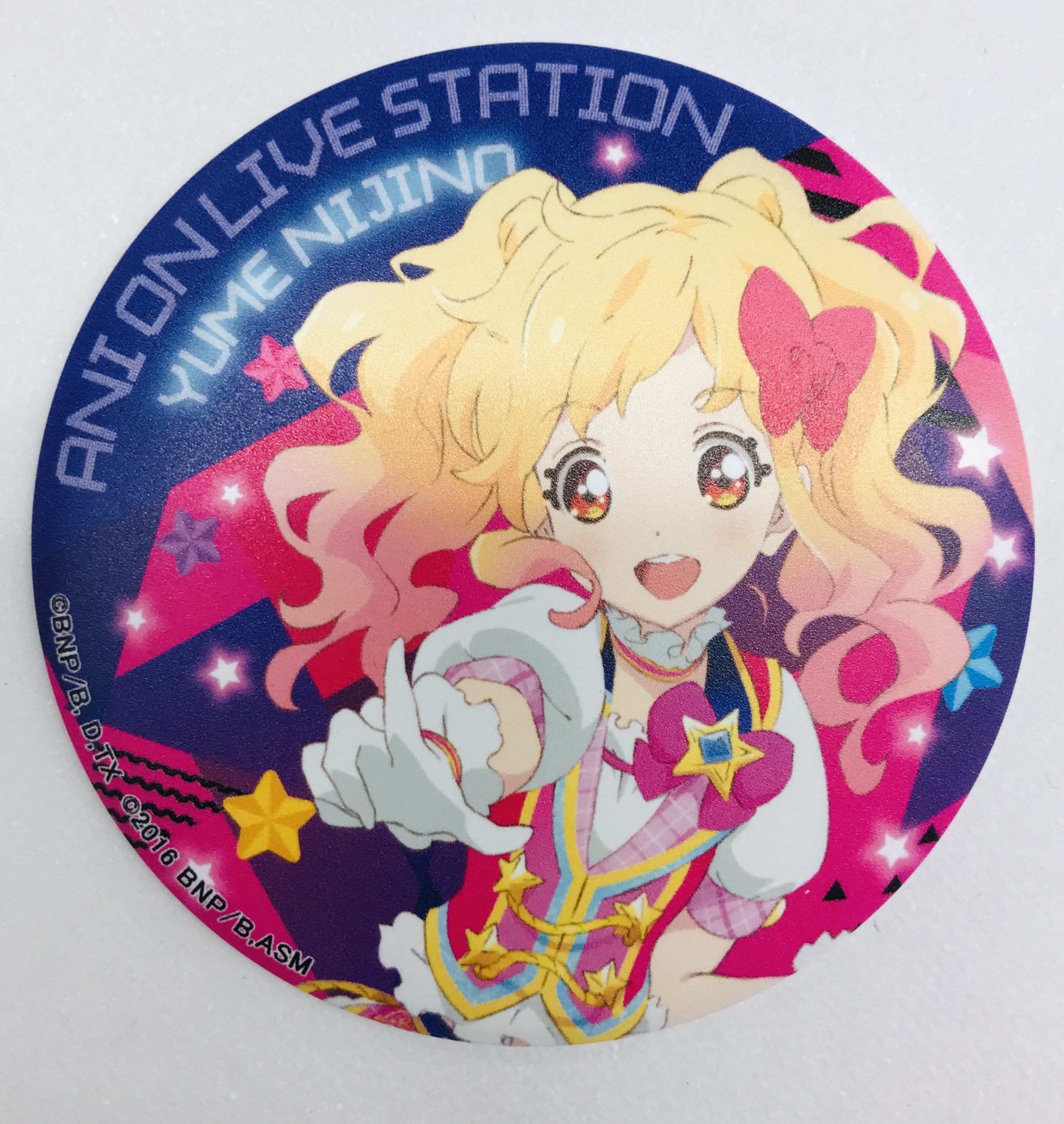 ALL aikatsu stars!×アニON LIVE STATION2 マグネット付きバッチ(バッジ) 虹野ゆめ