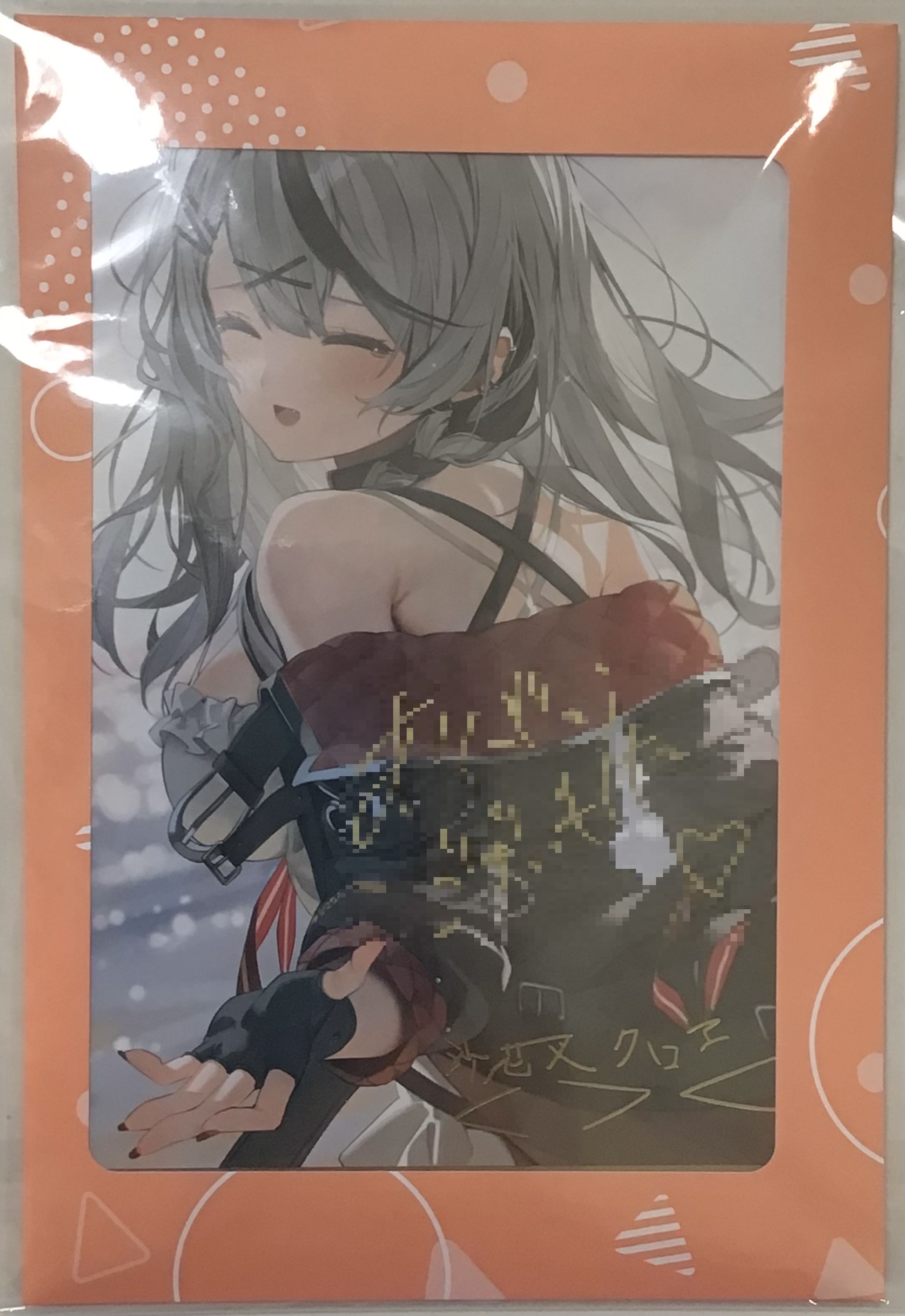 沙花叉クロヱ 直筆メッセージ&箔押し複製サイン入りポストカード　3種セット 沙花叉クロヱ 活動1周年記念 直筆メッセージ&箔押し複製サイン入り