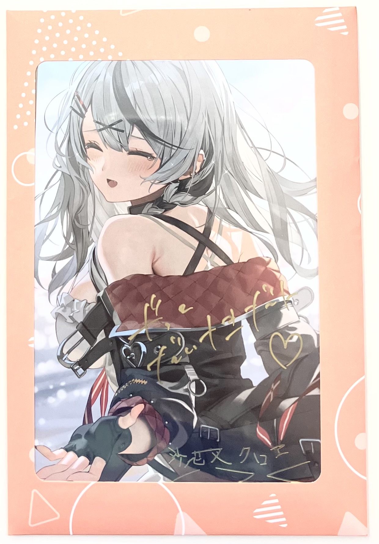 ホロライブ 活動3周年記念 直筆メッセージ&箔押し複製サイン入りポスト