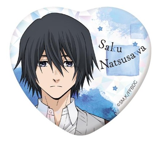 薫る花は凛と咲く キラキラビッグハート型缶バッジ 夏沢朔