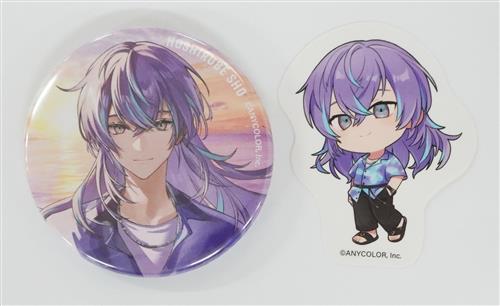 くじスクエア にじさんじ & NIJISANJI EN にじさんじHEROES 海の家 くじ D賞 缶バッジ&ダイカットステッカー 星導ショウ