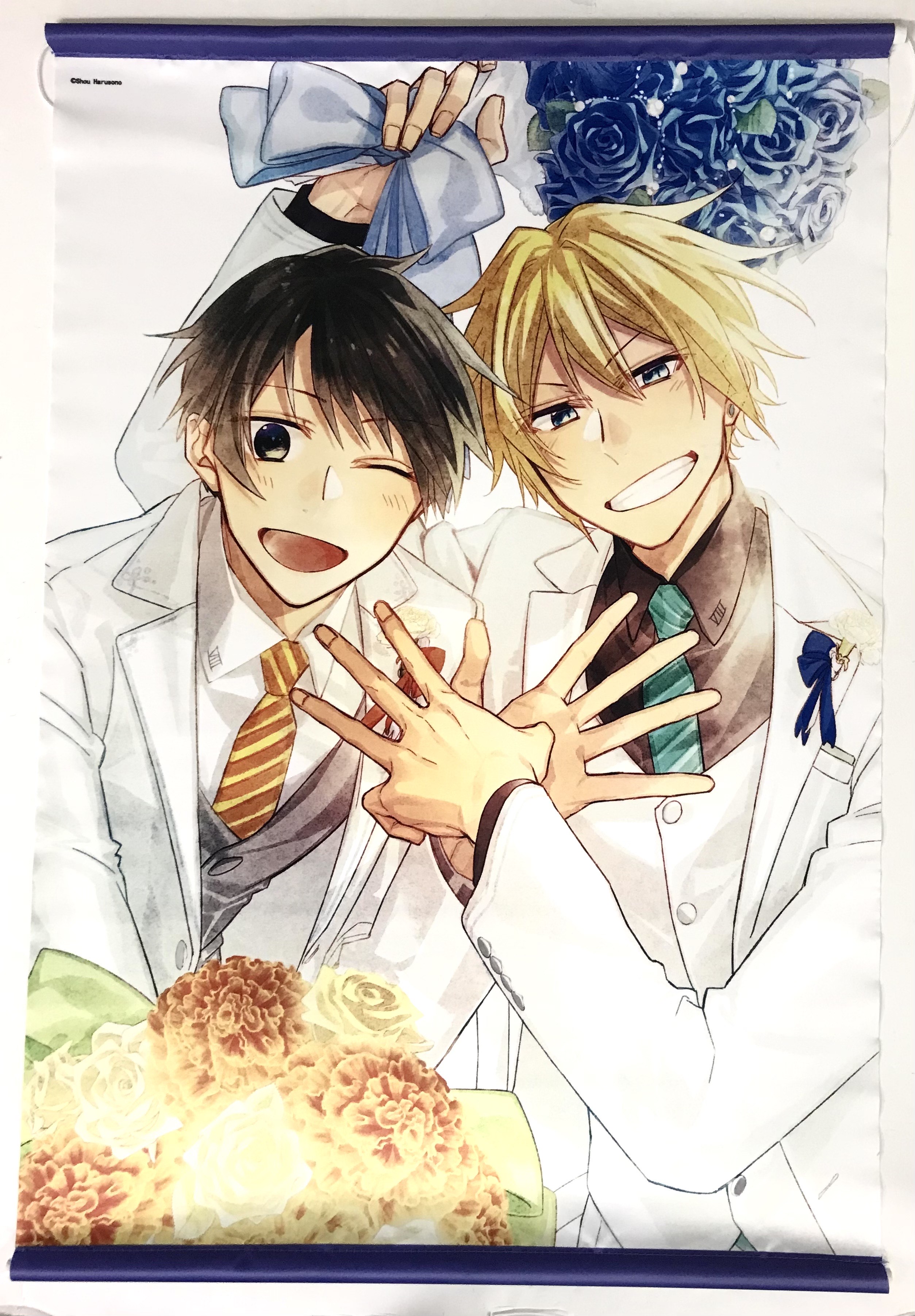 平野と鍵浦 春園ショウイラスト B2タペストリー(白スーツ) 平野大河&鍵浦昭＜福市SALE＞