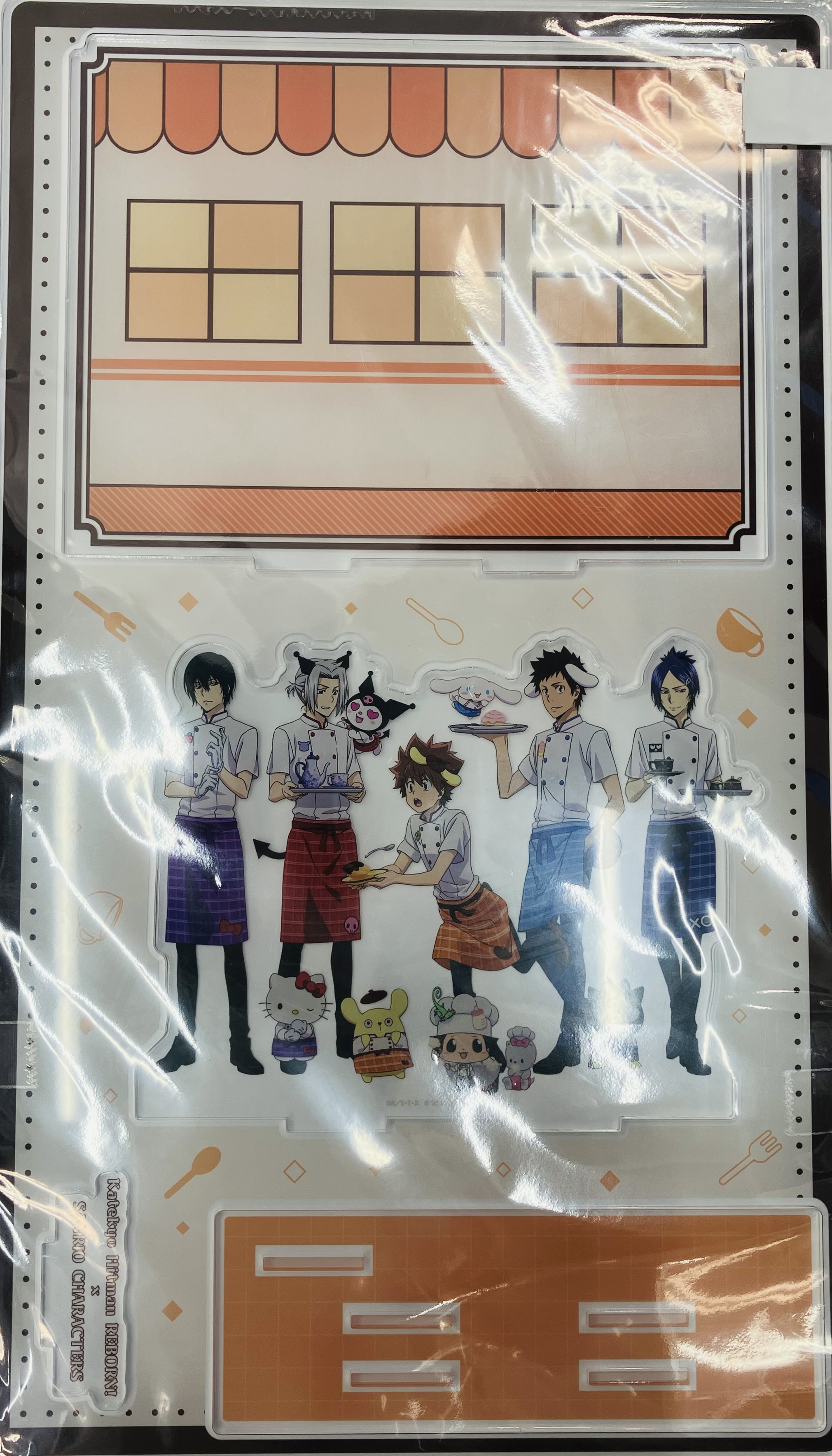 【未開封】家庭教師ヒットマンREBORN!×サンリオキャラクターズ プレミアム アクリルジオラマプレート 05 オレンジ (コラボイラスト)