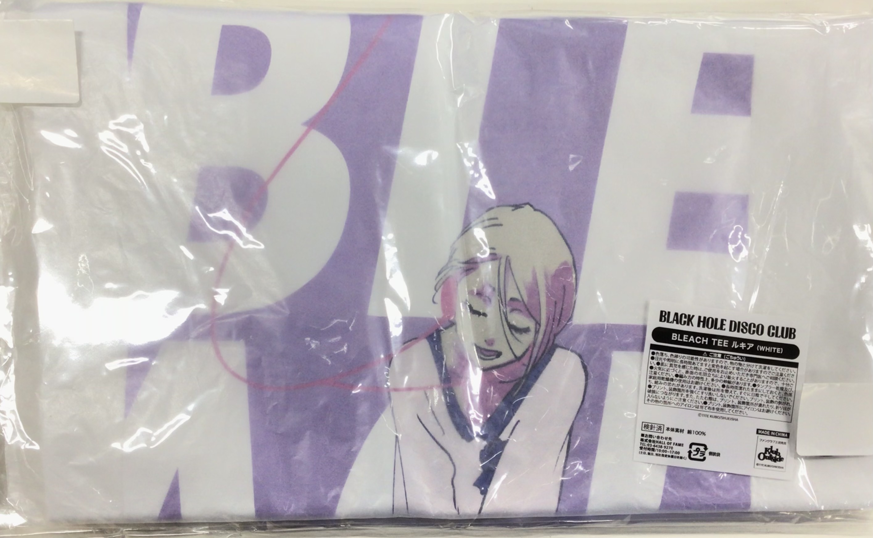 BLEACH BLACK HOLE DISCO CLUB TEE 朽木ルキア WHITE (Mサイズ)