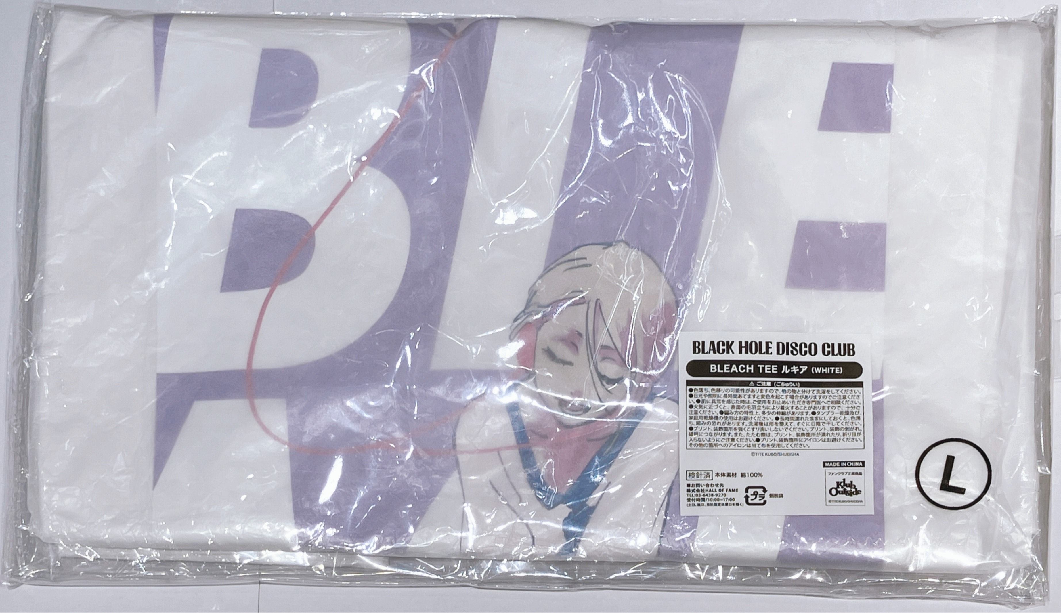 Lサイズ BLEACH BLACK HOLE DISCO CLUB TEE 朽木ルキア WHITE