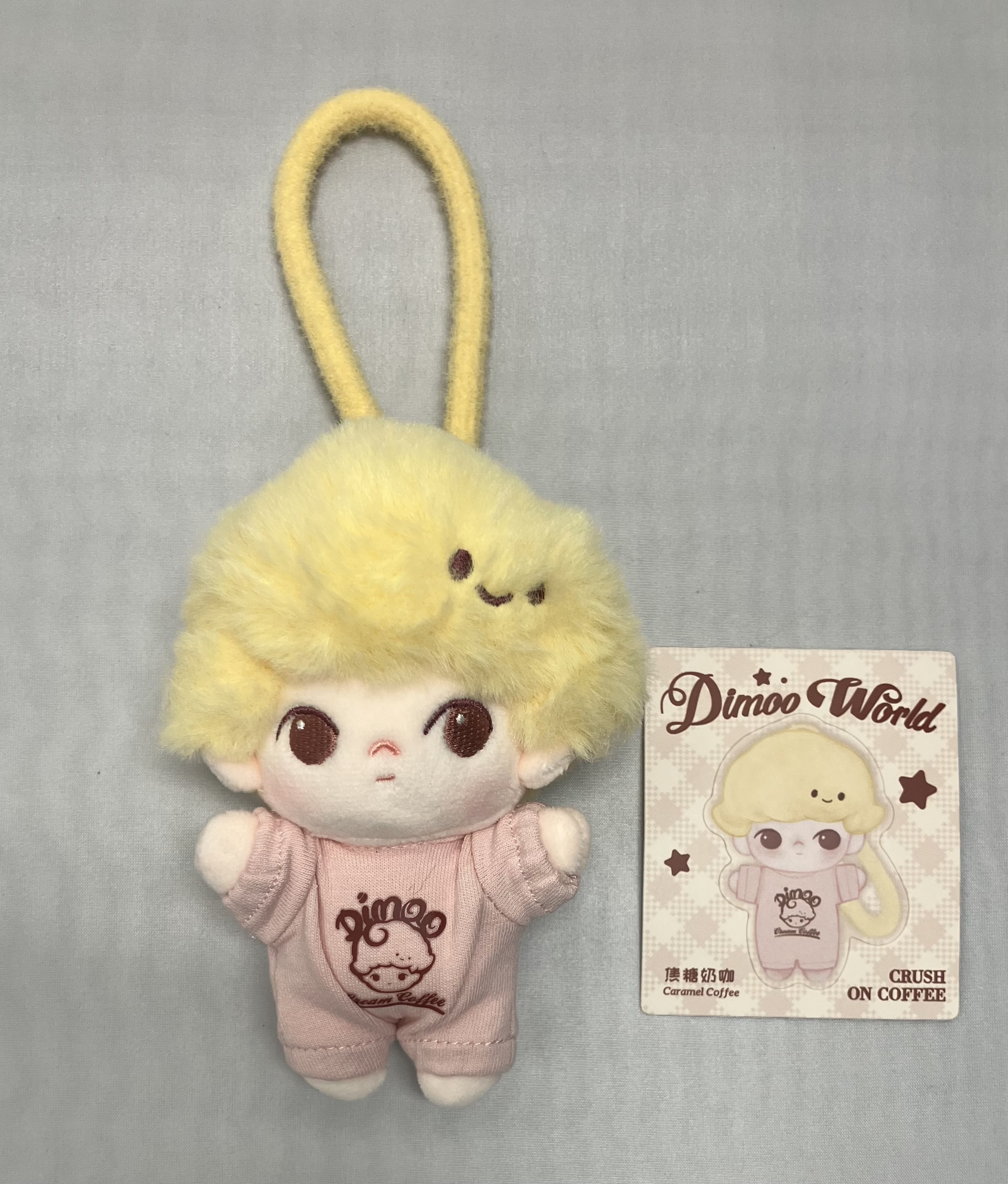 POPMART DIMOO Crush on Coffee シリーズ ぬいぐるみキーチェーン Caramel Coffee