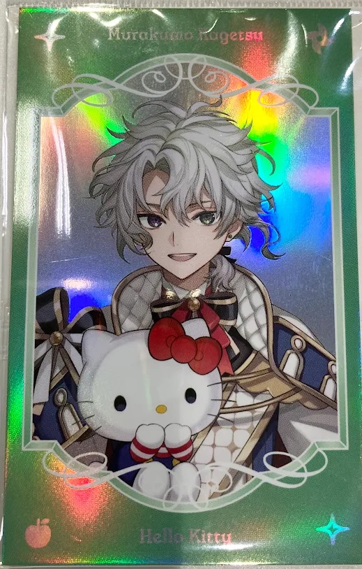 にじさんじ Dytica×サンリオキャラクターズ ランダムフォト風カード 叢雲カゲツ&ハローキティ (レア/オーロラ仕様)