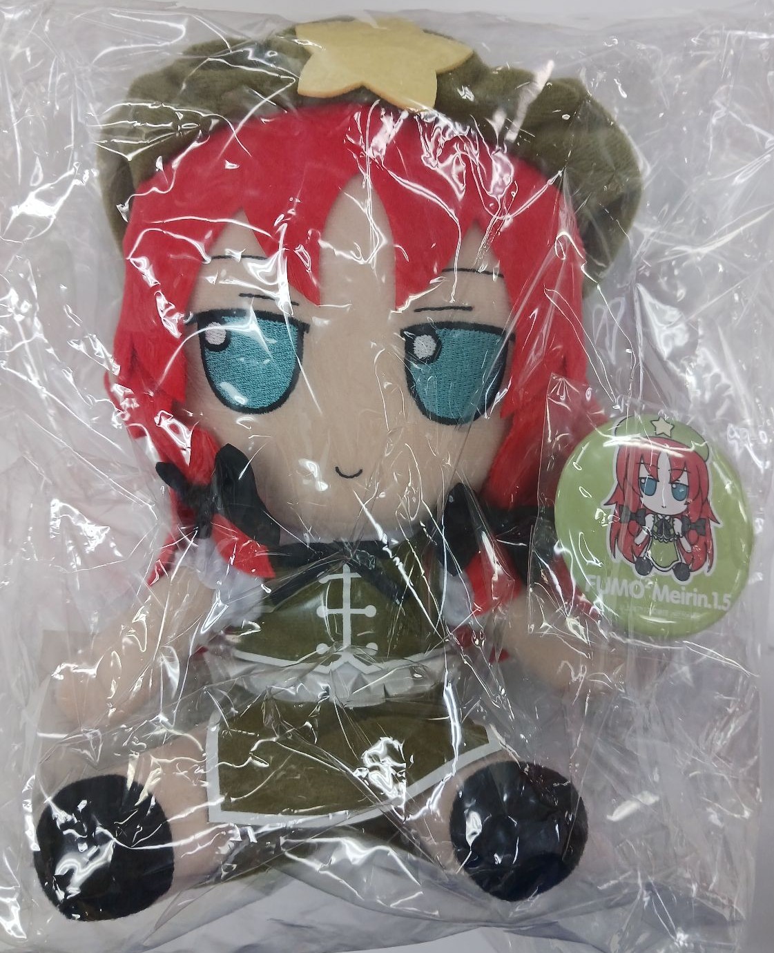 【未開封】東方Project 東方ぬいぐるみシリーズ 58 ふもふもめいりん。(そのいってんご) 紅美鈴 (ver.1.5)+Gift限定購入特典缶バッジ