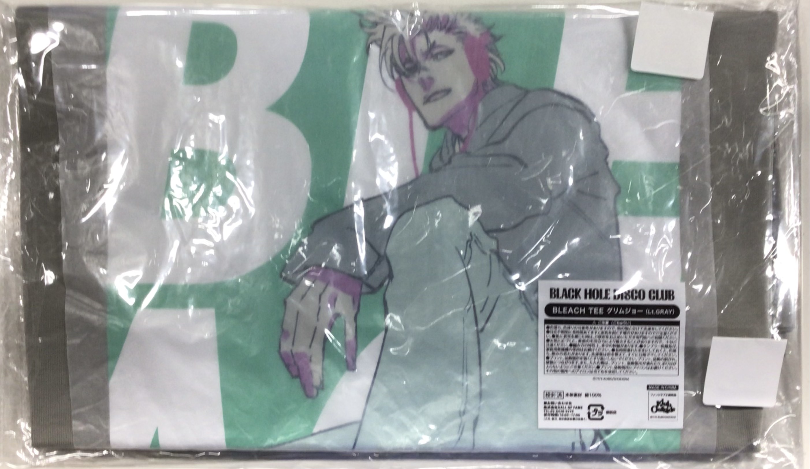 【未開封】BLEACH BLACK HOLE DISCO CLUB TEE グリムジョー・ジャガージャック Lt.GRAY (Lサイズ)