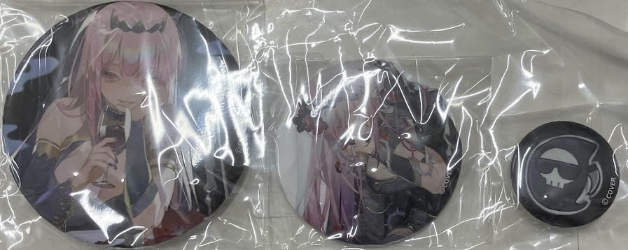 ホロライブ 誕生日記念2021 Rei先生描き下ろし Hella-Official 死神缶バッジ3種セット 森カリオペ