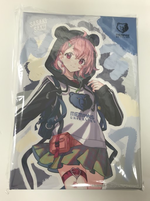 【未開封】にじさんじ/NIJISANJI EN×NBA×楽天コレクション 第3弾 【Western】 S-26賞 キャラファインキャンバスボード 笹木咲 Memphis Grizzlies