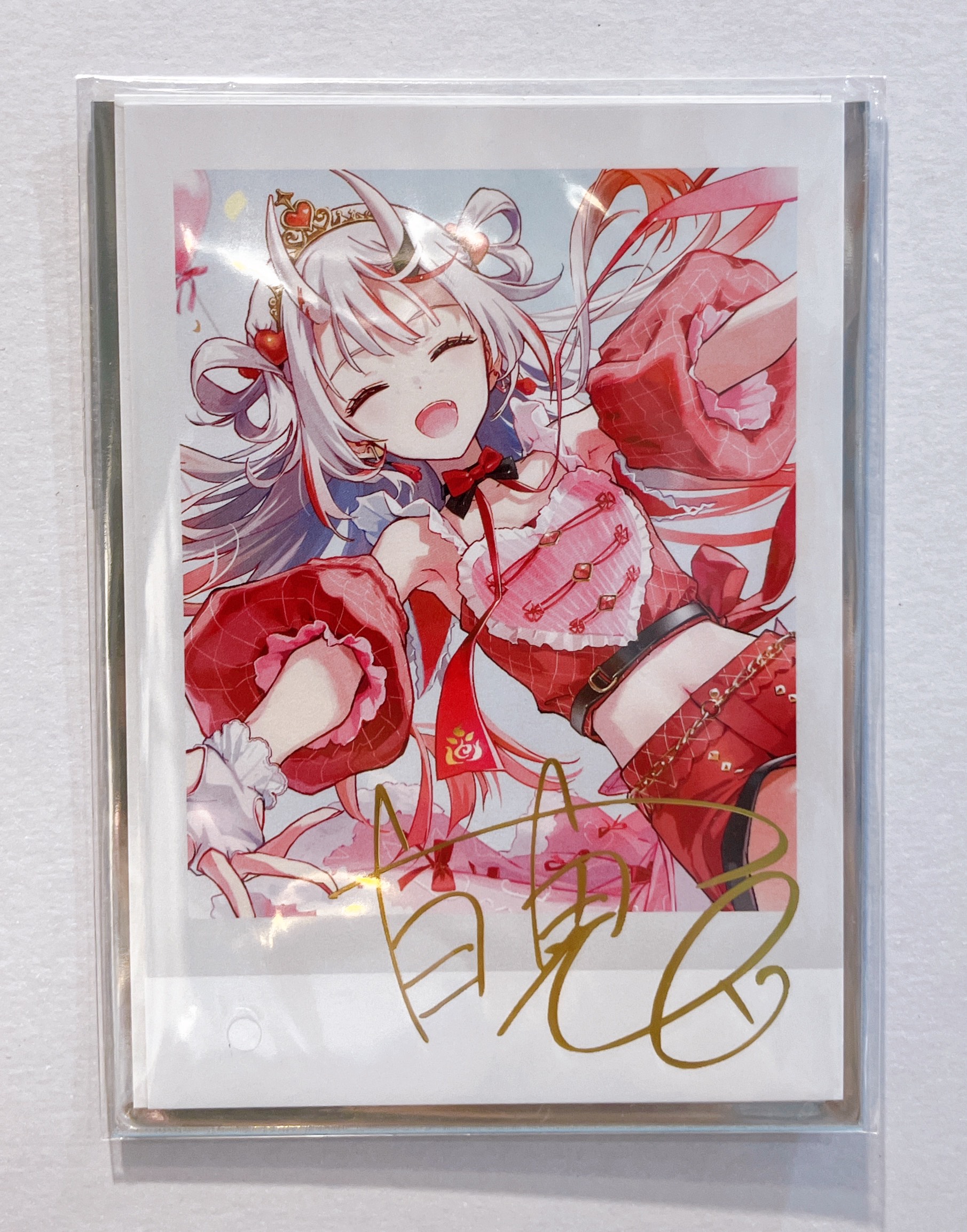 ホロライブ 誕生日記念2024 箔押し複製サイン入り チェキ風ブロマイドカード 百鬼あやめ