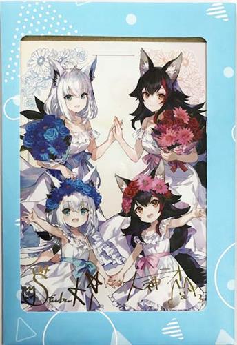 ホロライブ フブミオ5周年記念 箔押し複製サイン入りポストカード 白上フブキ&大神ミオ