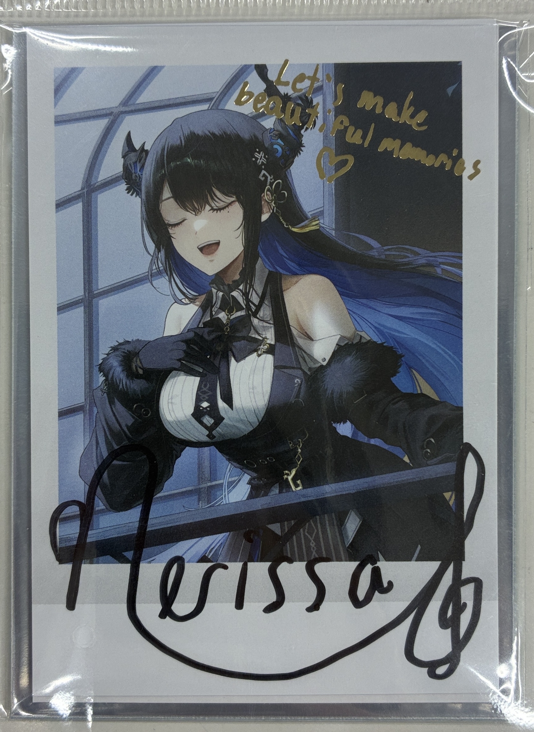 ホロライブEnglish 誕生日記念2024 直筆サイン&箔押し複製メッセージ入りチェキ風ブロマイドカード ネリッサ・レイヴンクロフト