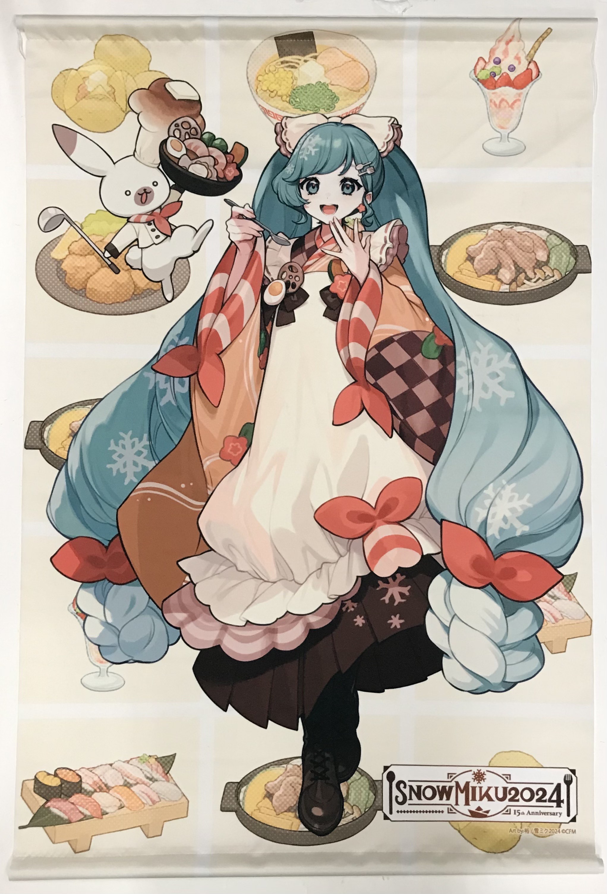 初音ミク SNOW MIKU 2024 タペストリー ラビット・ユキネ&雪ミク