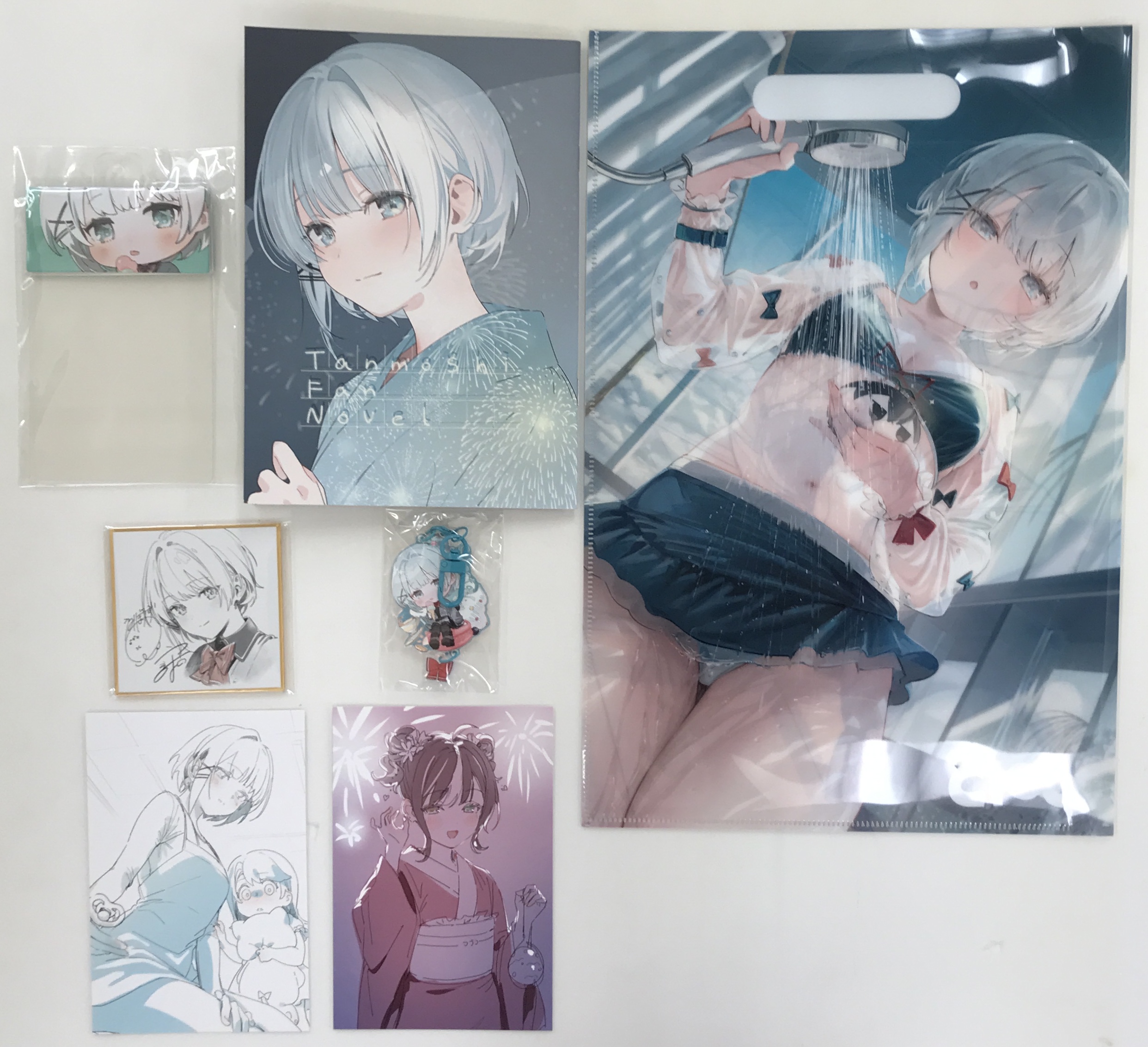 たんもし ノベルグッズ(Tanmoshi fan Novel+オーロラアクリルキーホルダー+パッケージ風ポーチ+複製サイン入りアナログ風ミニ色紙+SSポストカード・シエスタ+SSランダムポストカード+クリアファイルバッグ) 【探偵はもう、死んでいる。】[うみぼうず|二語十][きんにくぽよぽよ]
