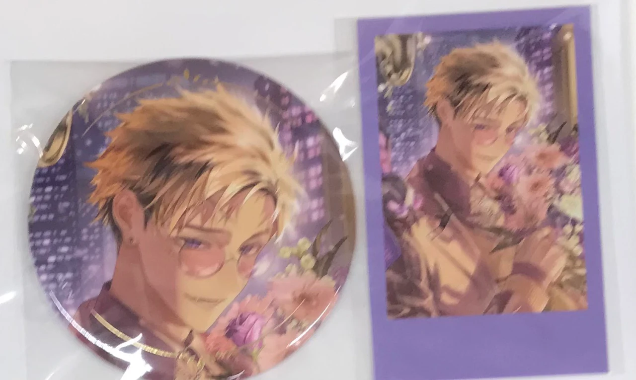 にじさんじ 誕生日グッズ2026 箔押し缶バッジ&チェキ風カード ベンタクロウ ブリンガー