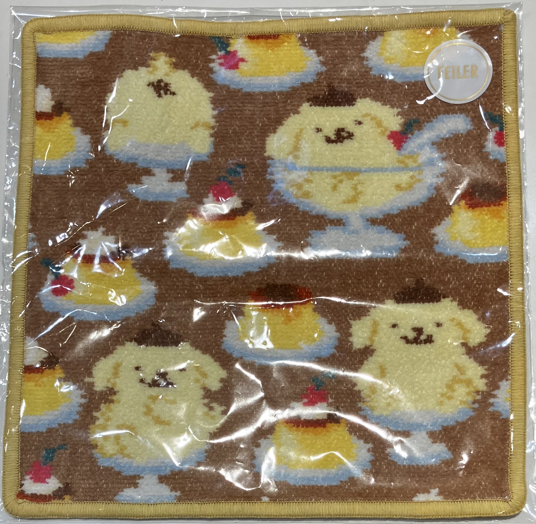【未開封】サンリオキャラクターズ ポムポムプリン×LOVERARY BY FEILER ハンカチ POMPOMPURIN PUDDING