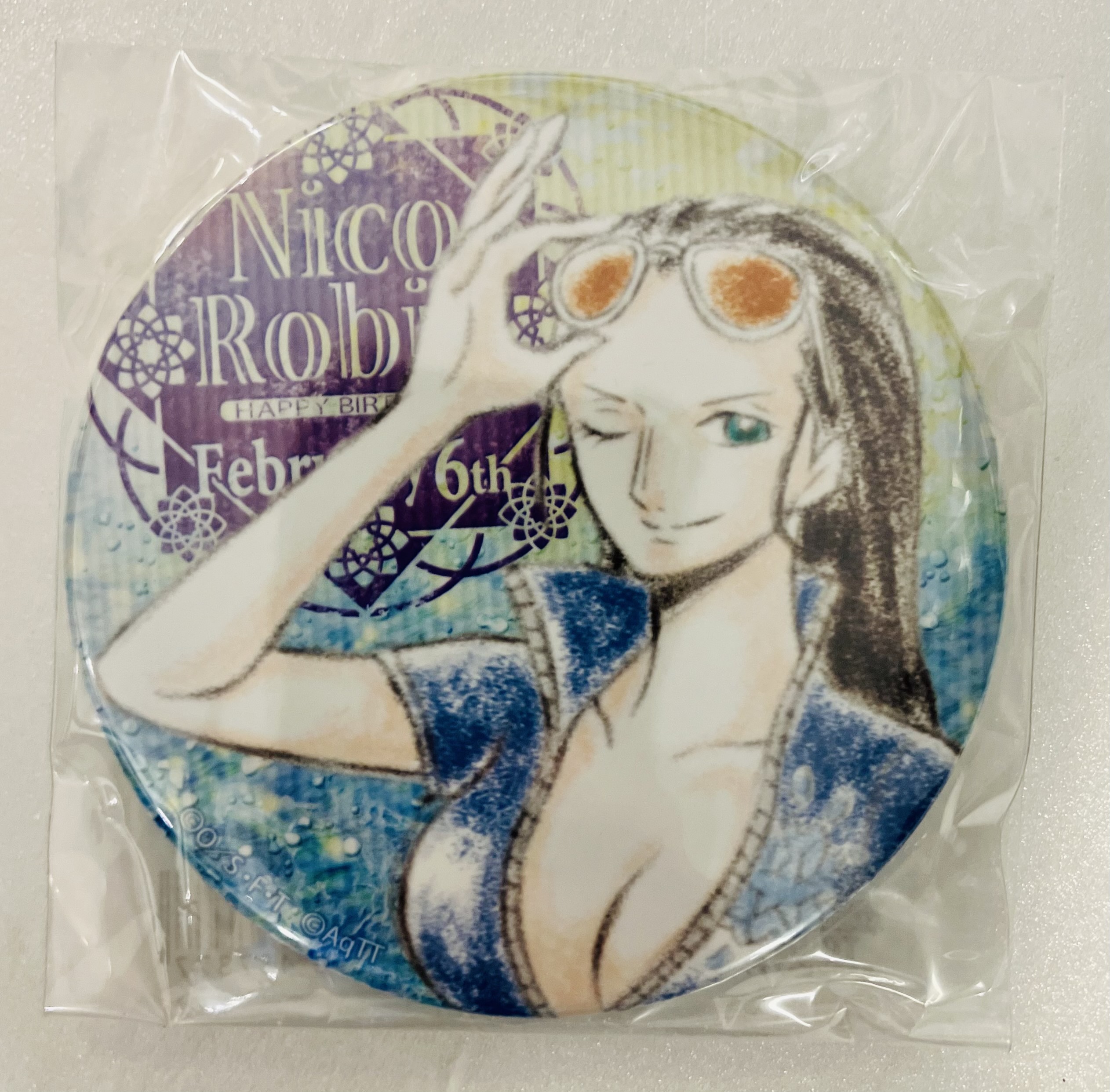 【未開封】ONE PIECE バースデイ缶バッジ 2020 ニコ・ロビン 【麦わらストア 東京ワンピースタワー店限定】