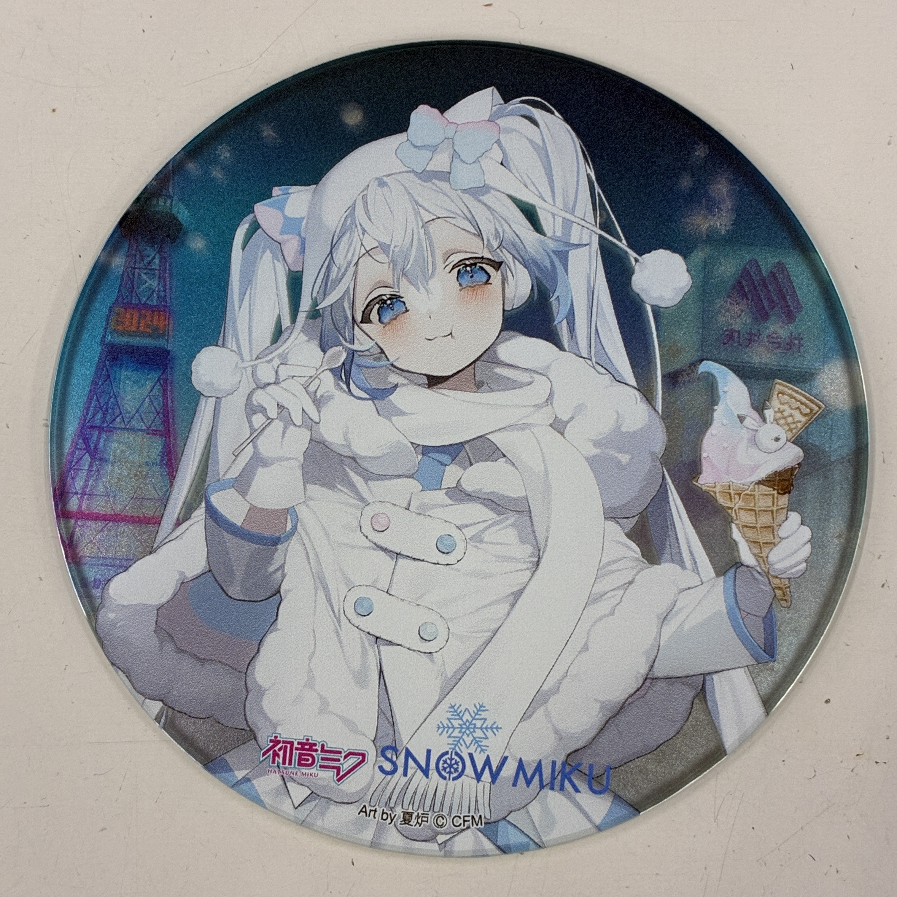 初音ミク SNOW MIKU 2024×MISTUKOSHI(三越) コースターパブミラー 雪ミク Art by 夏炉