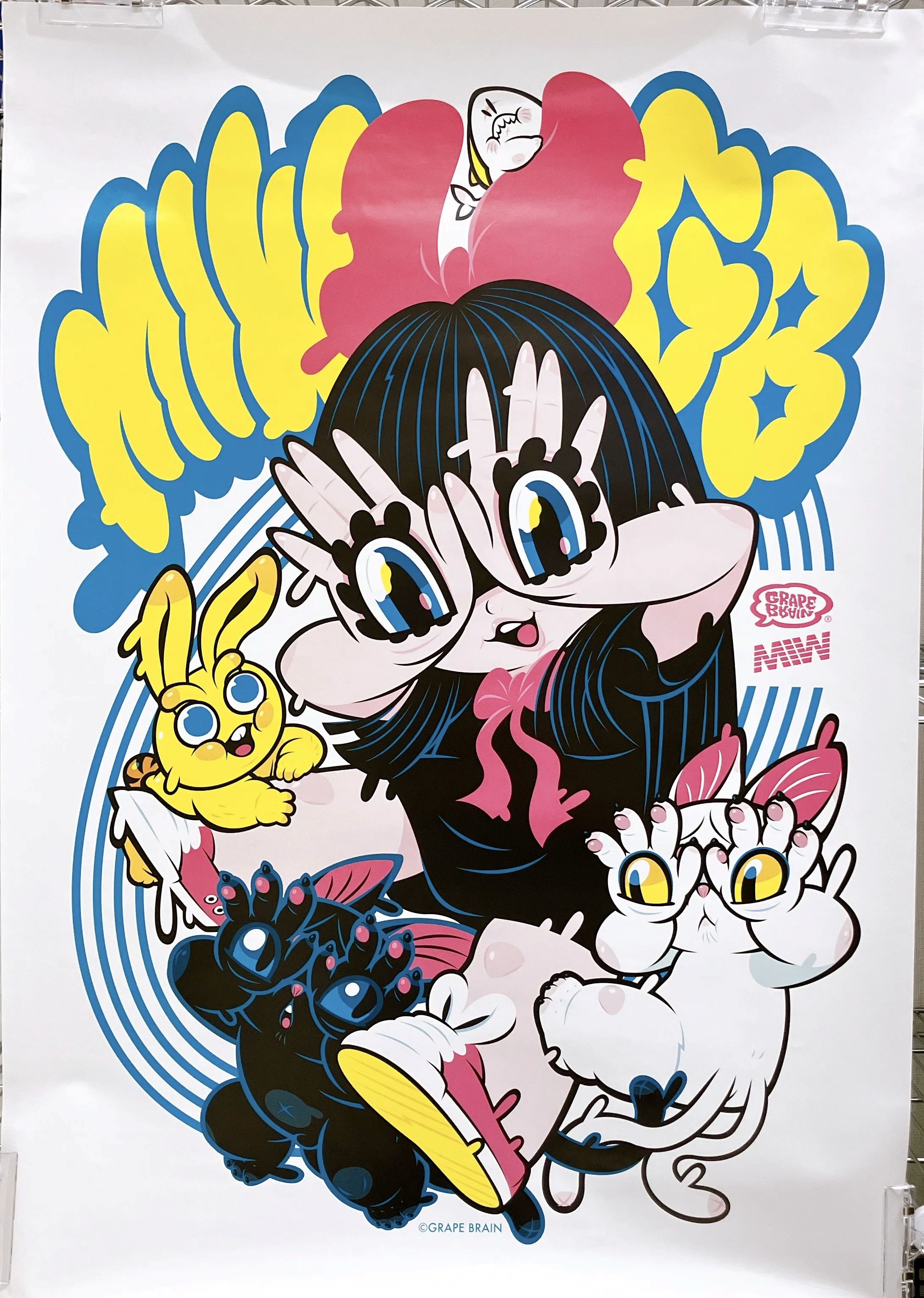 GRAPE BRAIN×MADE IN WORLD & CO コラボ POPUP STORE ポスター にぎるちゃん