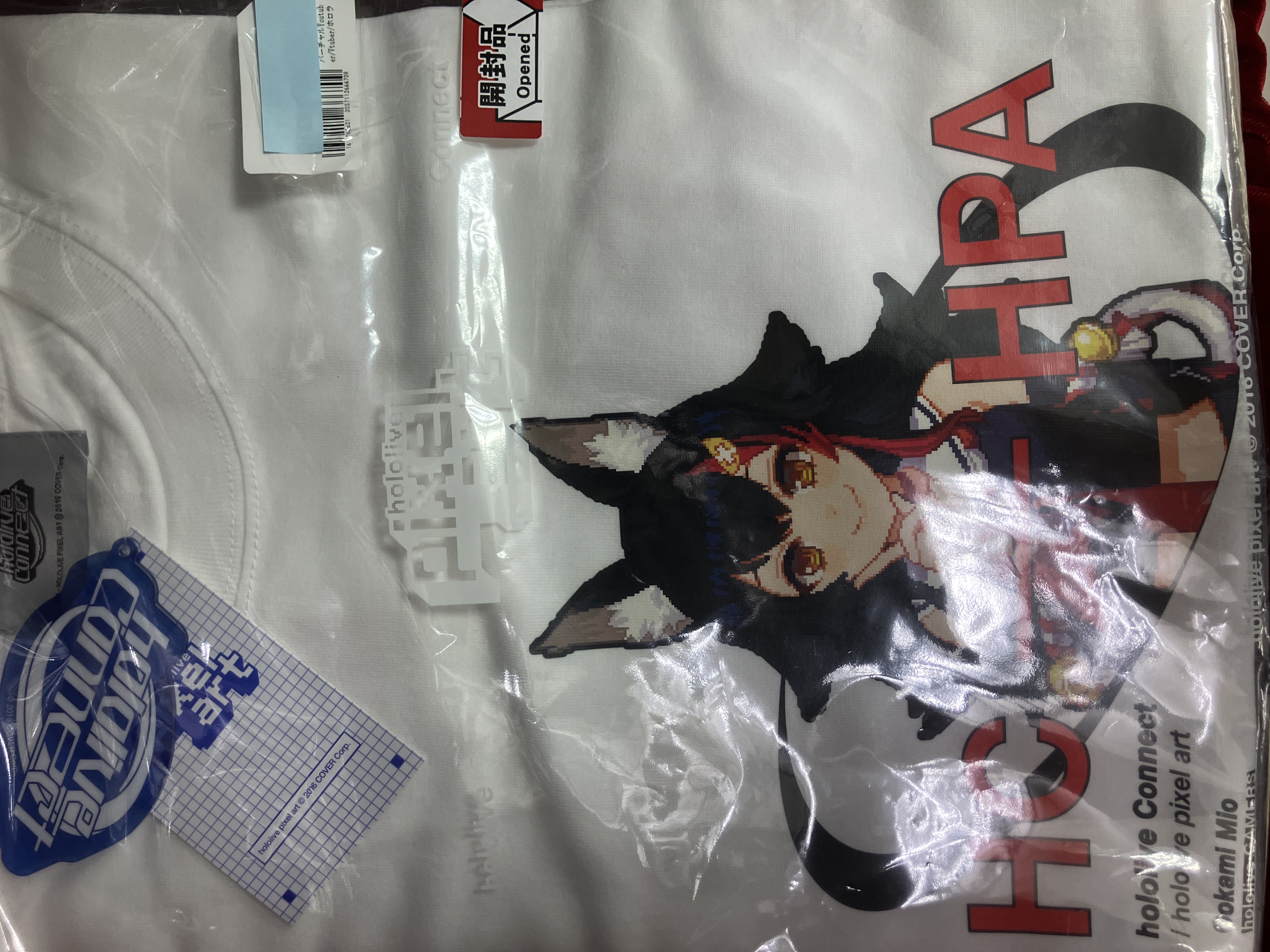 ホロライブ hololive Connect hololive pixel art Colored ver. Tシャツ 大神ミオ (Lサイズ)