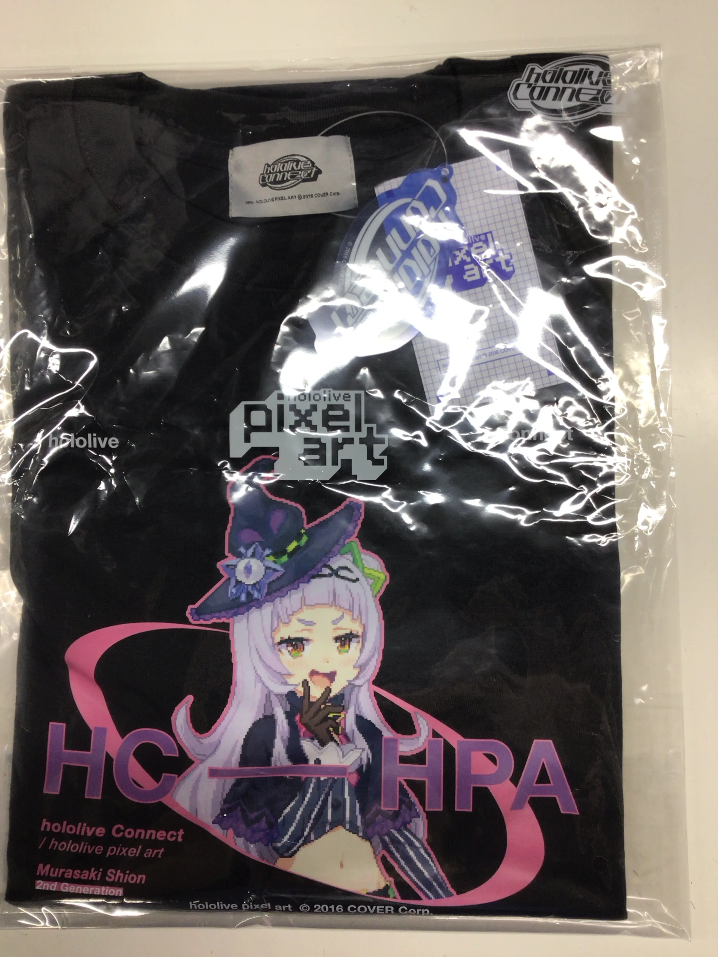 ホロライブ hololive Connect hololive pixel art Colored ver. Tシャツ 紫咲シオン (Lサイズ)
