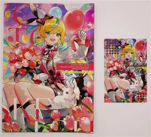 新刊5点セット(TOTO SKETCH+立伝都々ちゃん創作衣装アクリルスタンド+みたらし団キラキラダイカットシール+箔押しポストカード+紙バッグ) 【にじさんじ】[火ノ][そらねこよほう]