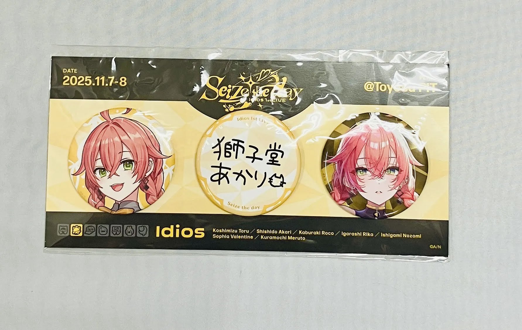 にじさんじ Idios 1st LIVE "Seize the day" 缶バッジセット 獅子堂あかり