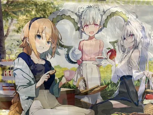 Fate/Grand Order B2タペストリー (春夏冬ゆう) ジャンヌ・ダルク(ルーラー)&ラーヴァ/ティアマト(アルターエゴ)&レディ・アヴァロン(プリテンダー)