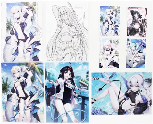 C106新刊セット(Fate Sketch XVIII+-モノクロ- Fate Sketch 17 ラフ&線画集+C106 ゆらゆらバーヴァンシー アクリルキーホルダー+A4クリアファイル3種+ポストカード4枚) 【Fate シリーズ】[我美蘭][でぶねこ]